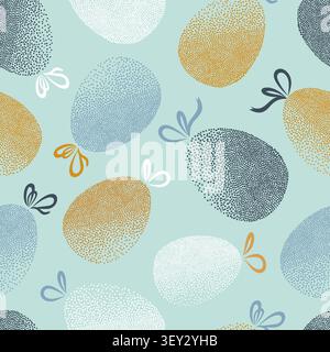 Motif d'oeufs de Pâques sans couture. Illustration vectorielle dessinée à la main Illustration de Vecteur