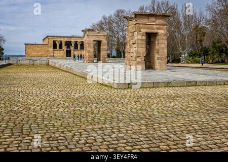 15 mars 2025, Madrid, Espagne : Temple égyptien de Debod donné à l'Espagne par le gouvernement égyptien Banque D'Images