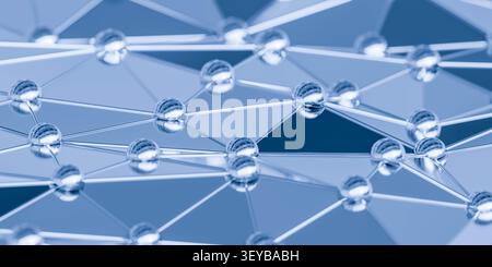 Fond abstrait bleu du réseau connecté Banque D'Images