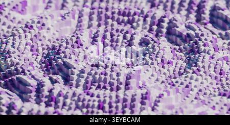 Fond abstrait géométrique violet 3D. Banque D'Images