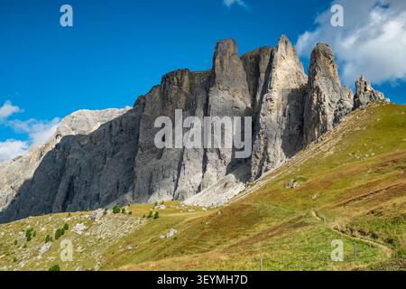 Sella Towers Rocky Peaks, Dolomites, Italie Banque D'Images