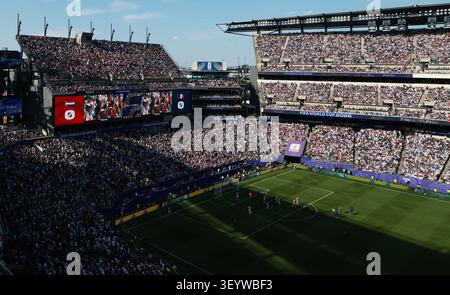 Philadelphia. 4th July, 2026. This photo taken on July 4, 2026 shows a view of the round of 16 match between France and Paraguay at the 2026 FIFA World Cup at Philadelphia Stadium in Philadelphia, the United States. Credit: Hu Xingyu/Xinhua/Alamy Live News Banque D'Images