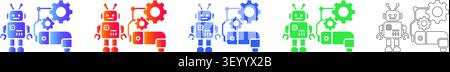 Robotic Automation and Manufacturing Icons vol 27210 Illustration de Vecteur