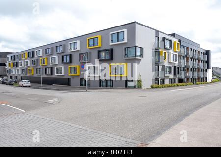 Logements étudiants Mýrargarður à Sæmundargata à côté du campus de l'Université d'Islande à Reykjavík, Islande. Banque D'Images