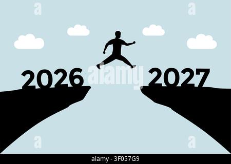 homme sautant sur une falaise de 2026 à 2027 illustration vectorielle Illustration de Vecteur