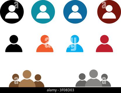 Icônes utilisateur colorées et graphiques de personnes Illustration de Vecteur