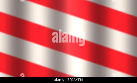 Un fond présentant des rayures diagonales rouges et blanches crée une image vive et captivante. Les lignes alternent en couleur, ajoutant de la profondeur au design. Banque D'Images