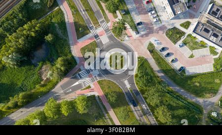 Vue aérienne de la construction de logements préfabriqués à Zoetermeer Banque D'Images