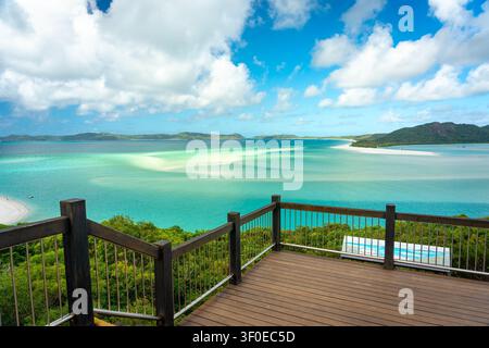 Île Whitsunday vue depuis le belvédère de Hill Inlet Banque D'Images
