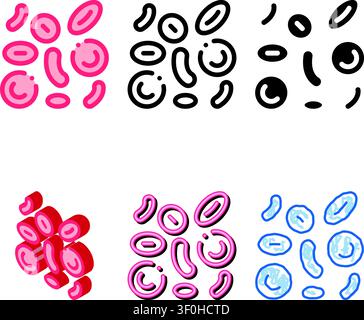 Vecteur d'icône érythrocyte dans le sang. Contour emballage érythrocyte dans le sang signe. Symbole de contour isolé Illustration de Vecteur