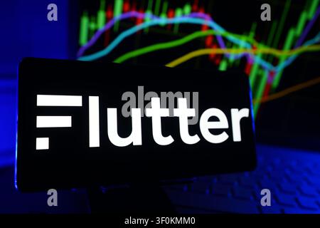 Flutter Entertainment Société de jeux d'argent et de paris sportifs opérant des plateformes de jeux en ligne et des services de paris Banque D'Images