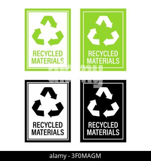 Ensemble de symboles pour emballages en matériaux recyclés Illustration de Vecteur
