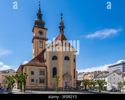 Église paroissiale de la ville (Stadtpfarrkirche) de l'Assomption de la Vierge Marie, Linz, Haute-Autriche Banque D'Images