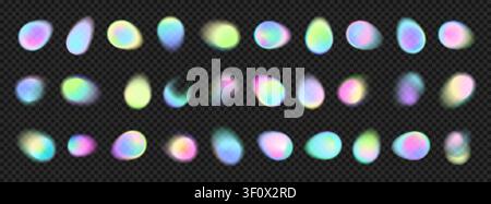 Éléments liquides holographiques avec des blobs irisés et une aura lumineuse pour le design graphique moderne Illustration de Vecteur
