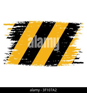 Bandes diagonales de danger jaune et noir avec une texture de sécurité industrielle rugueuse Illustration de Vecteur