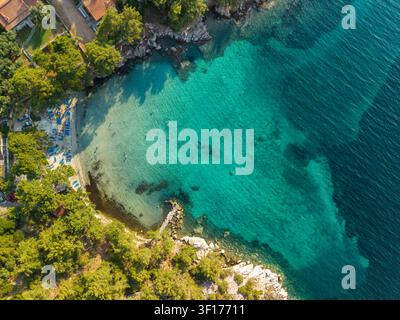 Anse cachée de Glifoneri Beach, Thassos, Grèce Banque D'Images