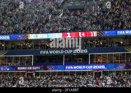 Résultat final du match de quart de finale de la Coupe du Monde de la FIFA entre l'Argentine et la Suisse, au stade de Kansas City, dans le Missouri, aux États-Unis, le samedi 11 juillet 2026.(Photo : Vanessa Carvalho/Brazil Photo Press/Alamy) Crédit sportif : Brazil Photo Press/Alamy Live News Banque D'Images