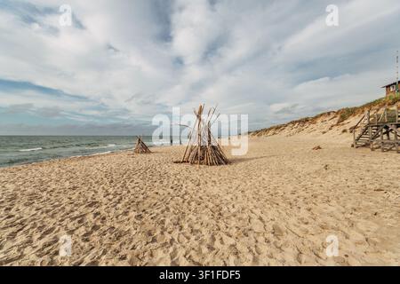 Zelenogradsk, Parc national de l'Spit de Curonian. Dunes de sable sur la rive de la mer Baltique Banque D'Images