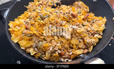Close-up de granola cuite Banque D'Images