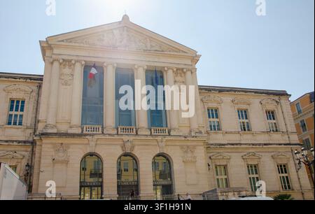 Le Palais de Justice de Nice est situé sur la Place du Palais Banque D'Images