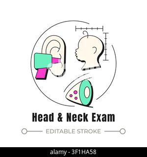Examen de la tête et du cou concept de néo-brutalisme icône Illustration de Vecteur