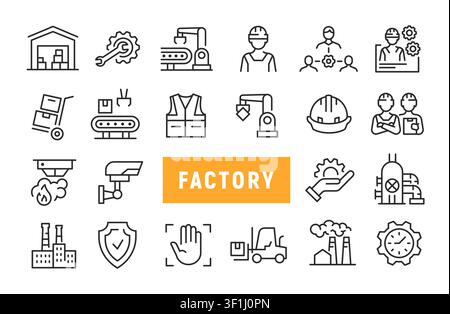 Factory icons set Illustration de Vecteur