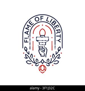 Logo de la Flamme de la Liberté Illustration de Vecteur