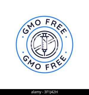 Logo d'étiquette sans OGM Illustration de Vecteur