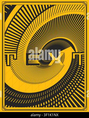 Affiche de typographie textuelle dynamique jaune noir mise en page artistique de l'alphabet conception graphique vectorielle pour une décoration de café tendance Illustration de Vecteur
