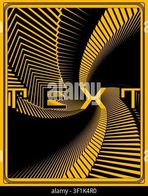 Affiche de typographie géométrique en spirale créative, art mural à contraste élevé, impression graphique numérique pour un style intérieur minimaliste Illustration de Vecteur