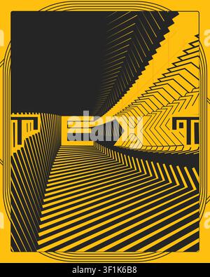 Affiche de typographie créative minimale, art graphique d'équilibre de mouvement optique Illustration de Vecteur