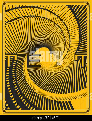 Affiche de typographie créative dynamique Mouvement optique Conception de mise en page équilibrée Illustration de Vecteur