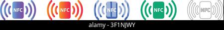 Icônes de paiement NFC et de connectivité sans fil vol 32608 Illustration de Vecteur