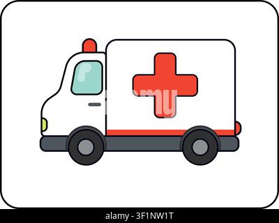 Véhicule d'ambulance d'urgence - Illustration vectorielle plate pour les services médicaux et de santé Illustration de Vecteur