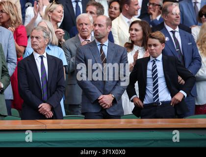 Vue générale du Royal Box lors de la finale simple messieurs des Championnats de Wimbledon 2026, Wimbledon, Londres, Angleterre. Banque D'Images