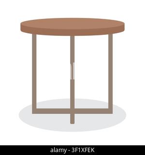 Illustration de table d'appoint ronde en bois contemporaine pour la décoration intérieure Illustration de Vecteur