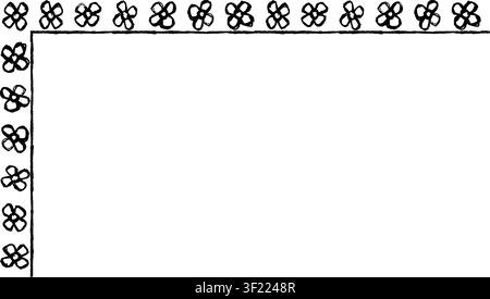 Cadre rectangulaire fabriqué avec des marguerites à partir de croquis dessinés à la main pour donner à vos designs vectoriels une touche « faite à la main ». Illustration de Vecteur