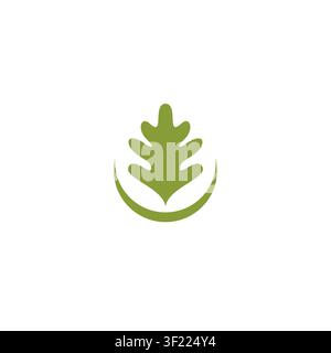 Modèle de vecteur d'icône de conception de logo feuille de chêne. Design simple de feuille de chêne Illustration de Vecteur