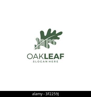Icône graphique de conception de logo en feuilles de chêne Illustration de Vecteur
