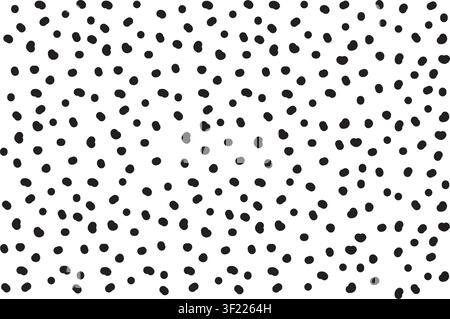 Fond vectoriel à motif sans couture à pois noirs irréguliers dessinés à la main Illustration de Vecteur