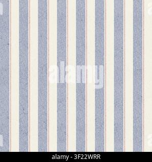 Fond rayé sans couture classique avec des lignes verticales blanches et bleues aquarellées. Illustration peinte à la main avec un motif répétitif. Pour l'impression sur tissu Banque D'Images
