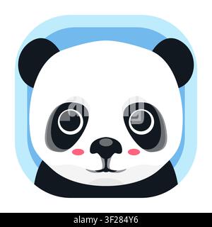 Icône panda, Animal, Faune, Mignon, Ours, Plat, Symbole, Nature Illustration de Vecteur