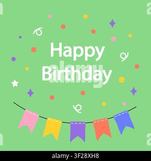 Ensemble de cartes de vœux d'anniversaire et d'invitation à une fête, illustration vectorielle, style dessiné à la main. Vecteur de stock Illustration de Vecteur