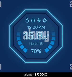 Illustration de l'interface du thermostat intelligent Illustration de Vecteur