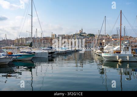 Marina au Vieux Port, Marseille, Provence, France Banque D'Images