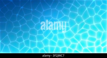 Motif de fond de surface de l'eau avec des vagues océaniques d'été et une texture de vague abstraite. Réflexion de vue supérieure de fond de piscine, effet de superposition aqua. Clair Illustration de Vecteur