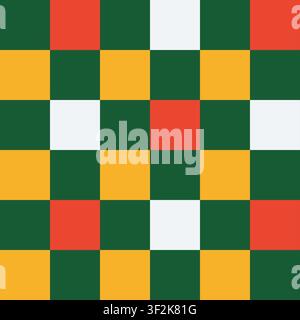 Motif quadrillé sans couture vibrant pour Noël, Noël et bonne année. Les carrés aux couleurs festives créent un design vectoriel géométrique. Idéal pour Illustration de Vecteur