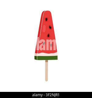 Illustration vectorielle de glace à l'eau de melon isolée sur fond blanc Illustration de Vecteur