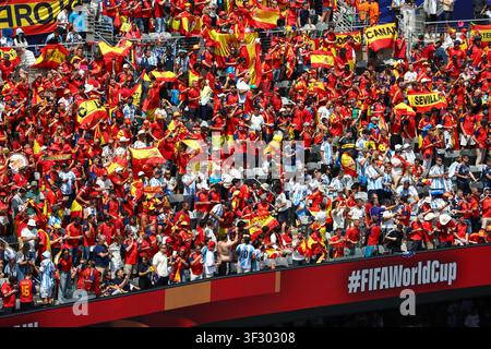 NEW YORK, ÉTATS-UNIS - 19 juillet 2026 : Fans espagnols avant la finale de la Coupe du Monde de la FIFA 2026 entre l'Espagne et l'Argentine au New York New Jersey Stadium   (Credit : Craig Mercer/ Alamy Live News) Banque D'Images