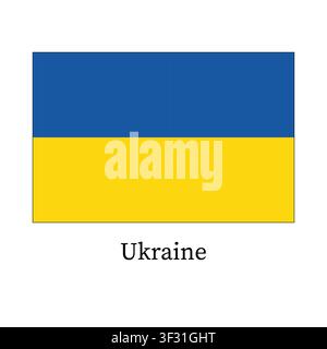 Le drapeau de l'Ukraine sur fond blanc. Banque D'Images